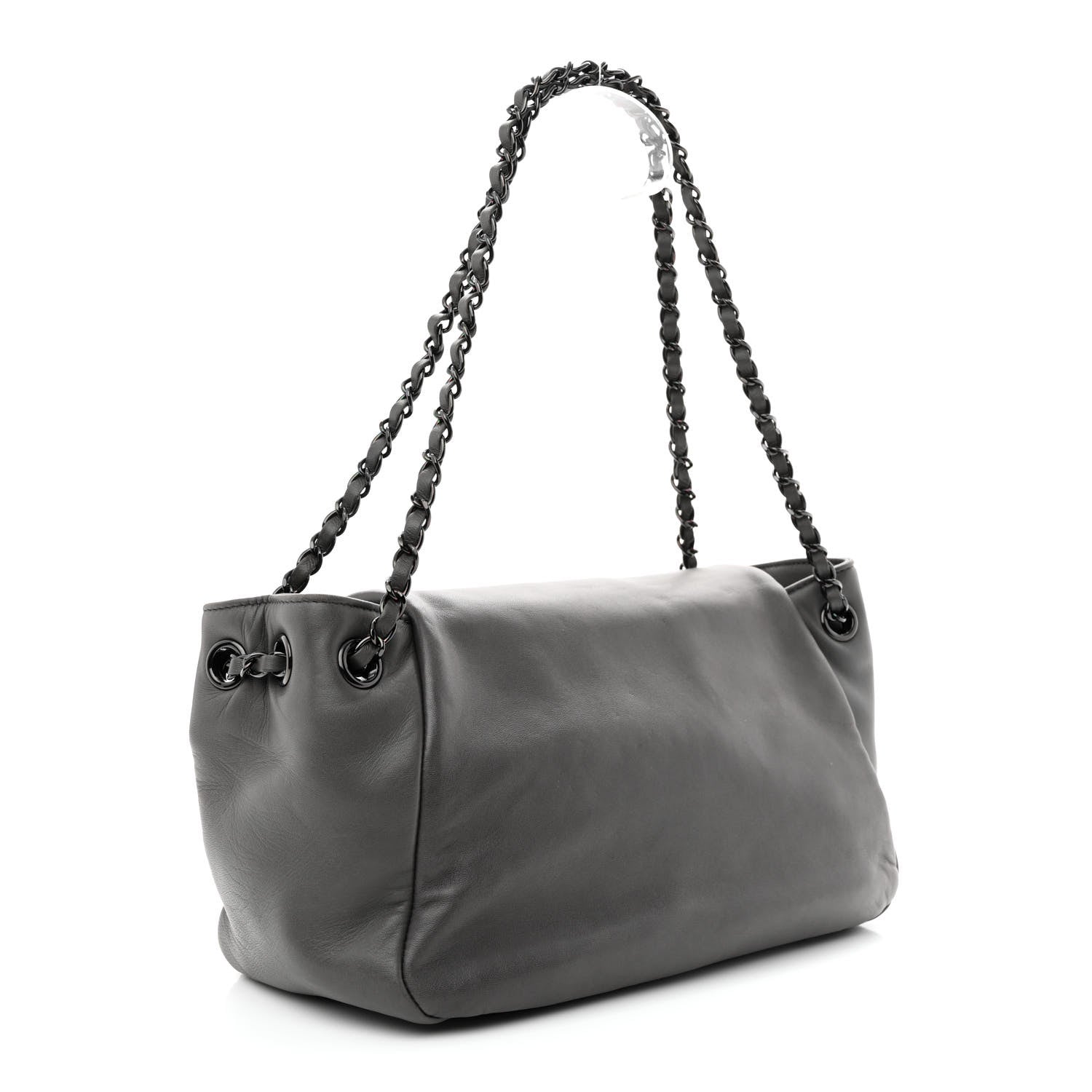 Chanel Lambskin Studded Accordion CC Flap Grey 3 of 10