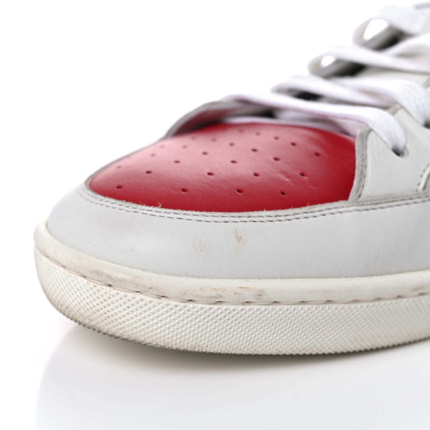 Calfskin Court Classic SL/10H High Top Sneakers 43 White Red