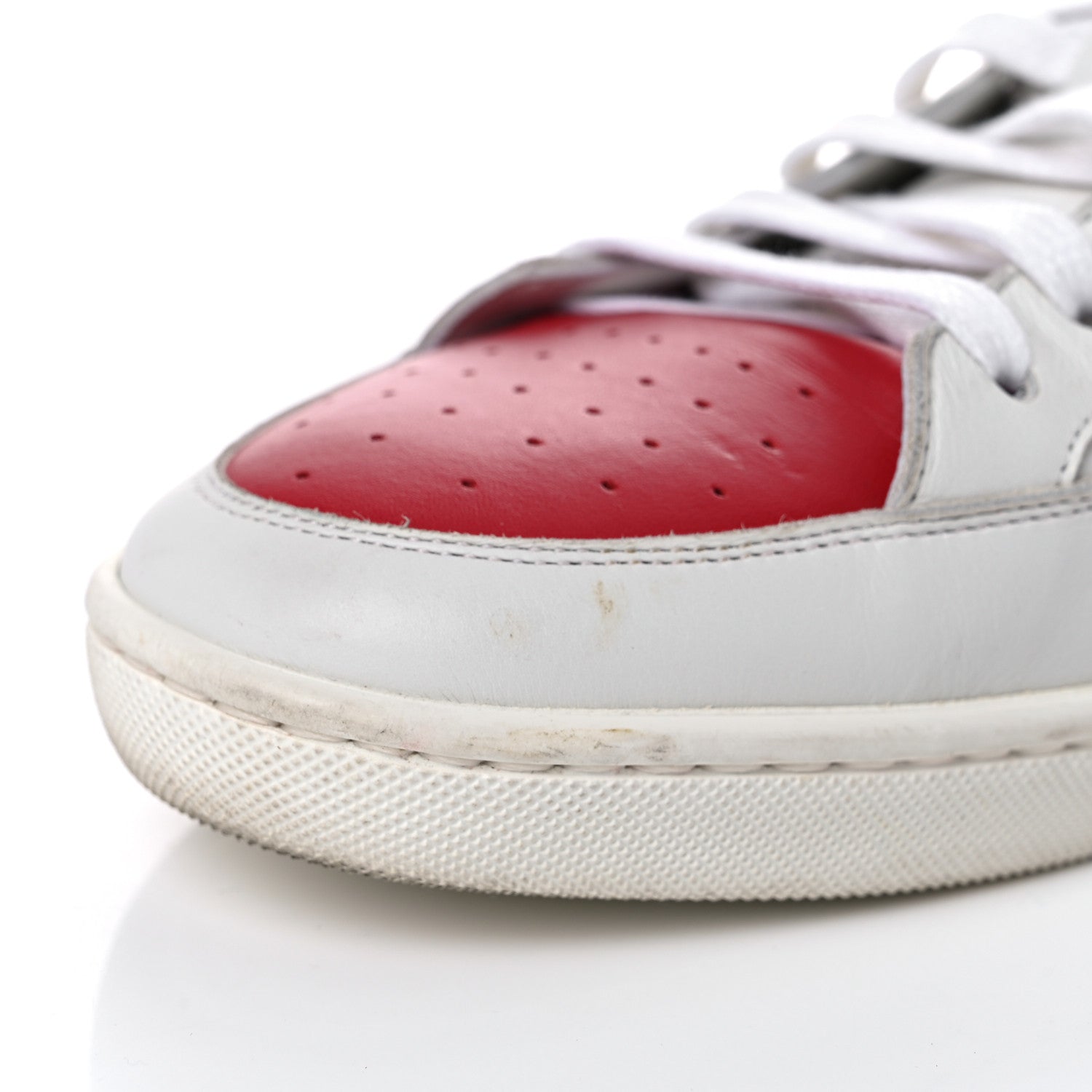 Saint Laurent Calfskin Court Classic SL/10H High Top Sneakers 43 White Red 20 of 25