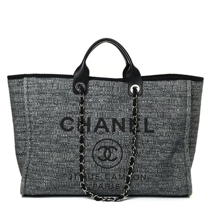 Chanel Canvas Large Deauville Tote Charcoal 1 of 4