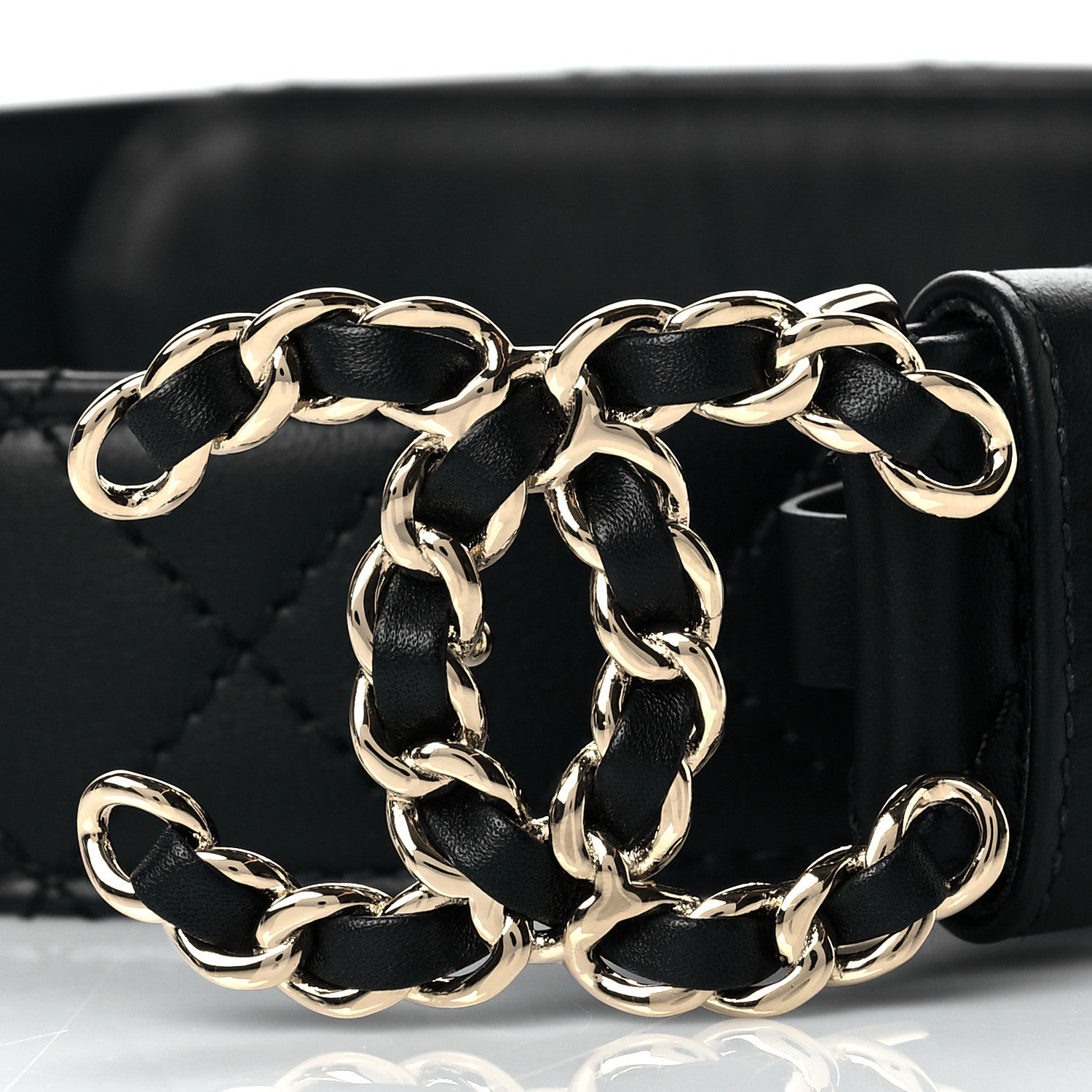 Chanel Lambskin Quilted CC Chain Belt 75 30 Black 2 of 9