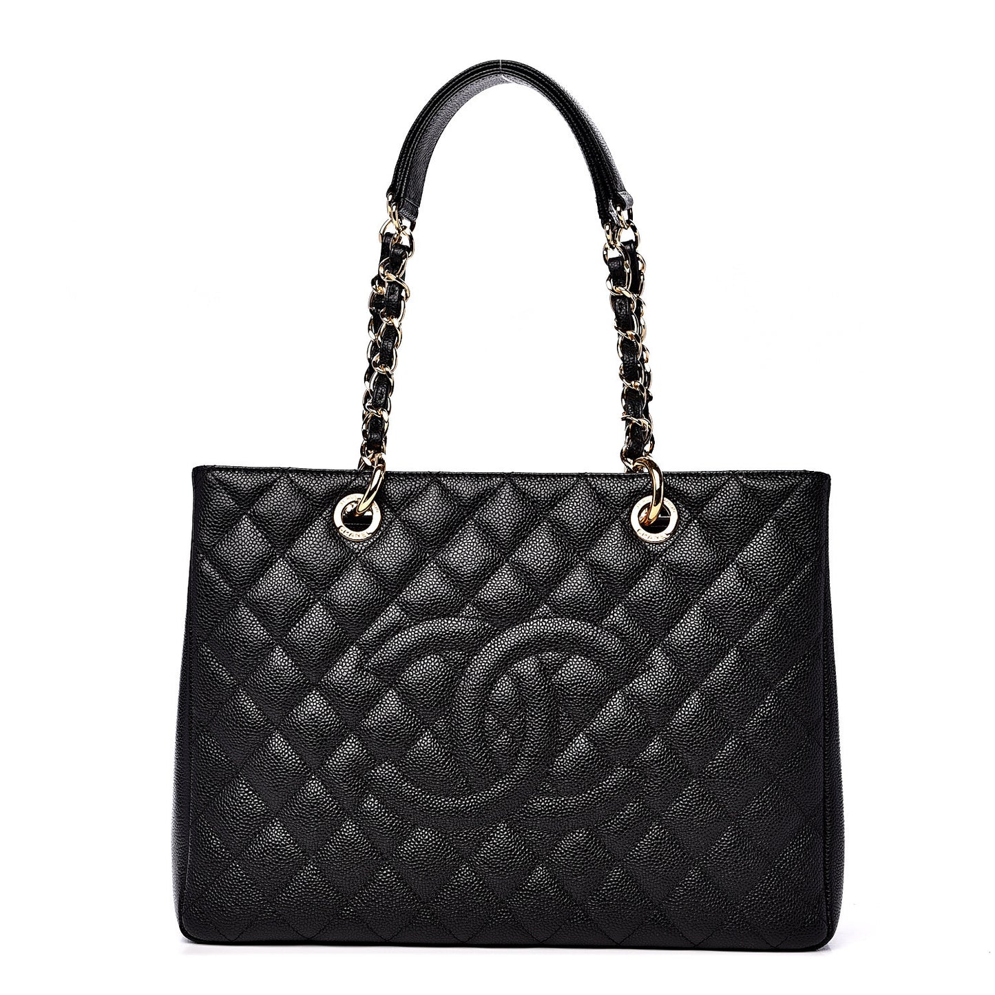 Caviar Quilted Grand Shopping Tote GST Black