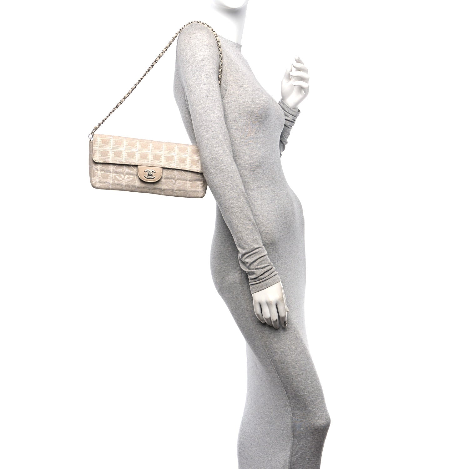 Chanel Nylon Travel East West Flap Beige 2 of 16