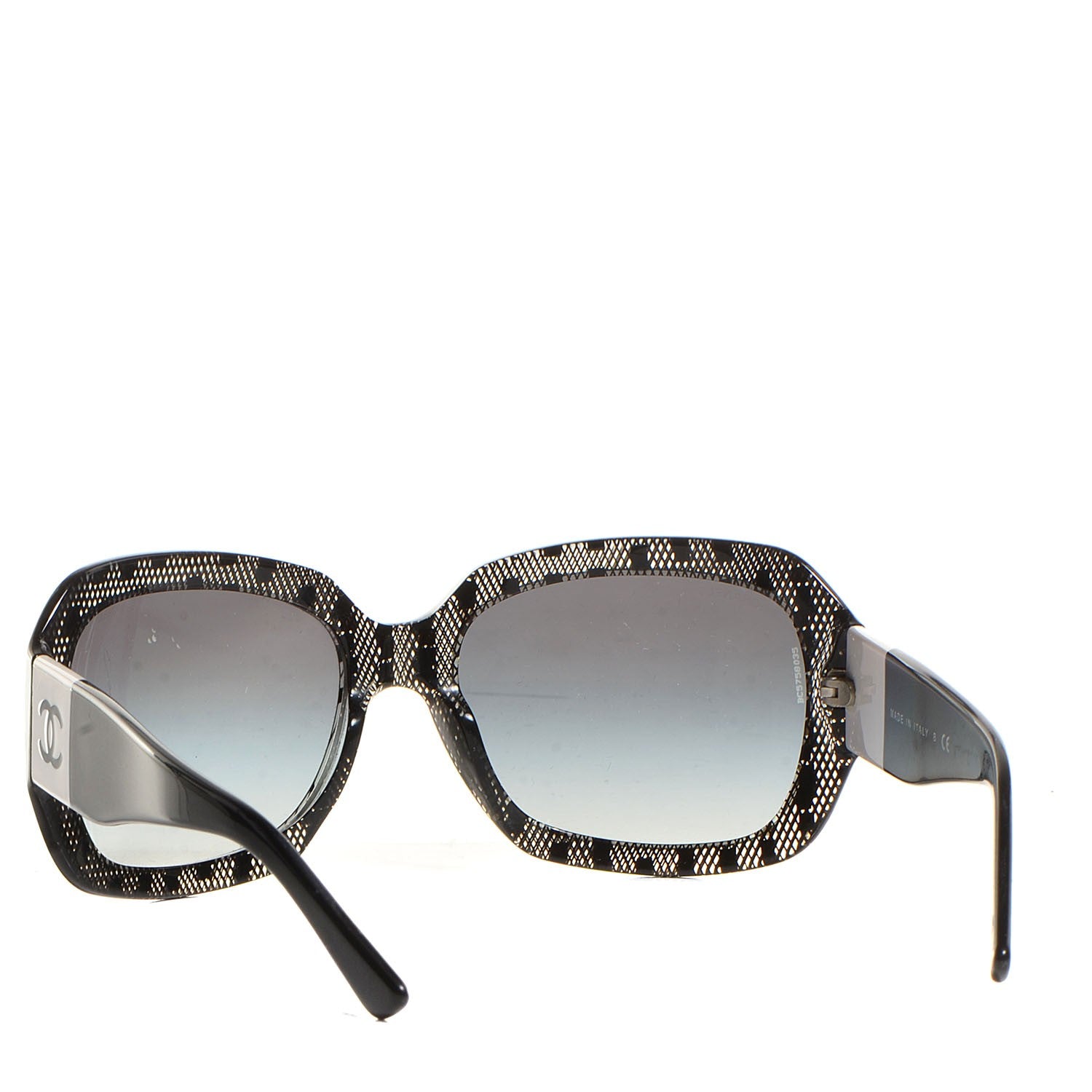 Chanel Acetate CC Lace Effect Sunglasses 5146 Black White 2 of 8