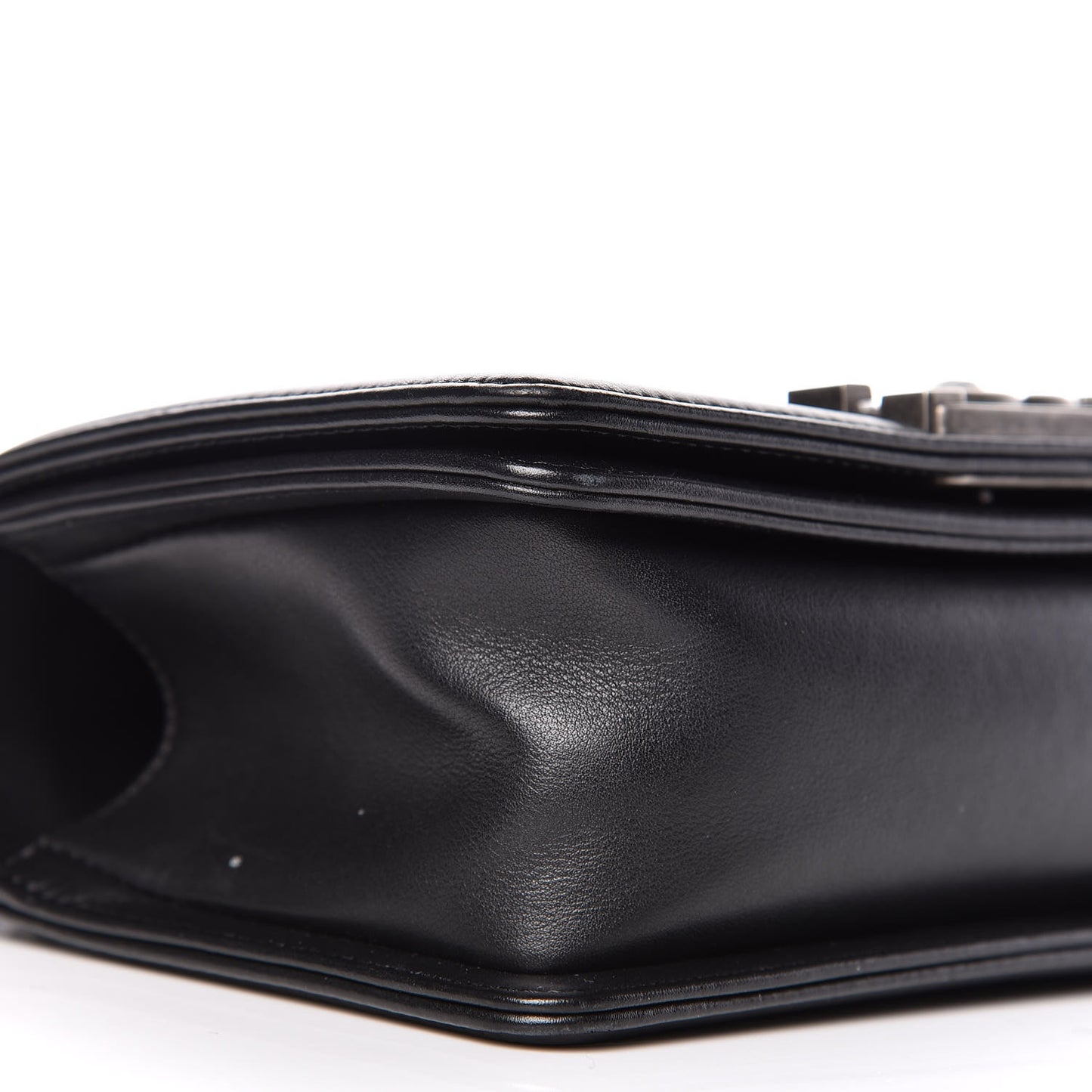 Calfskin Quilted Small Boy Flap Black