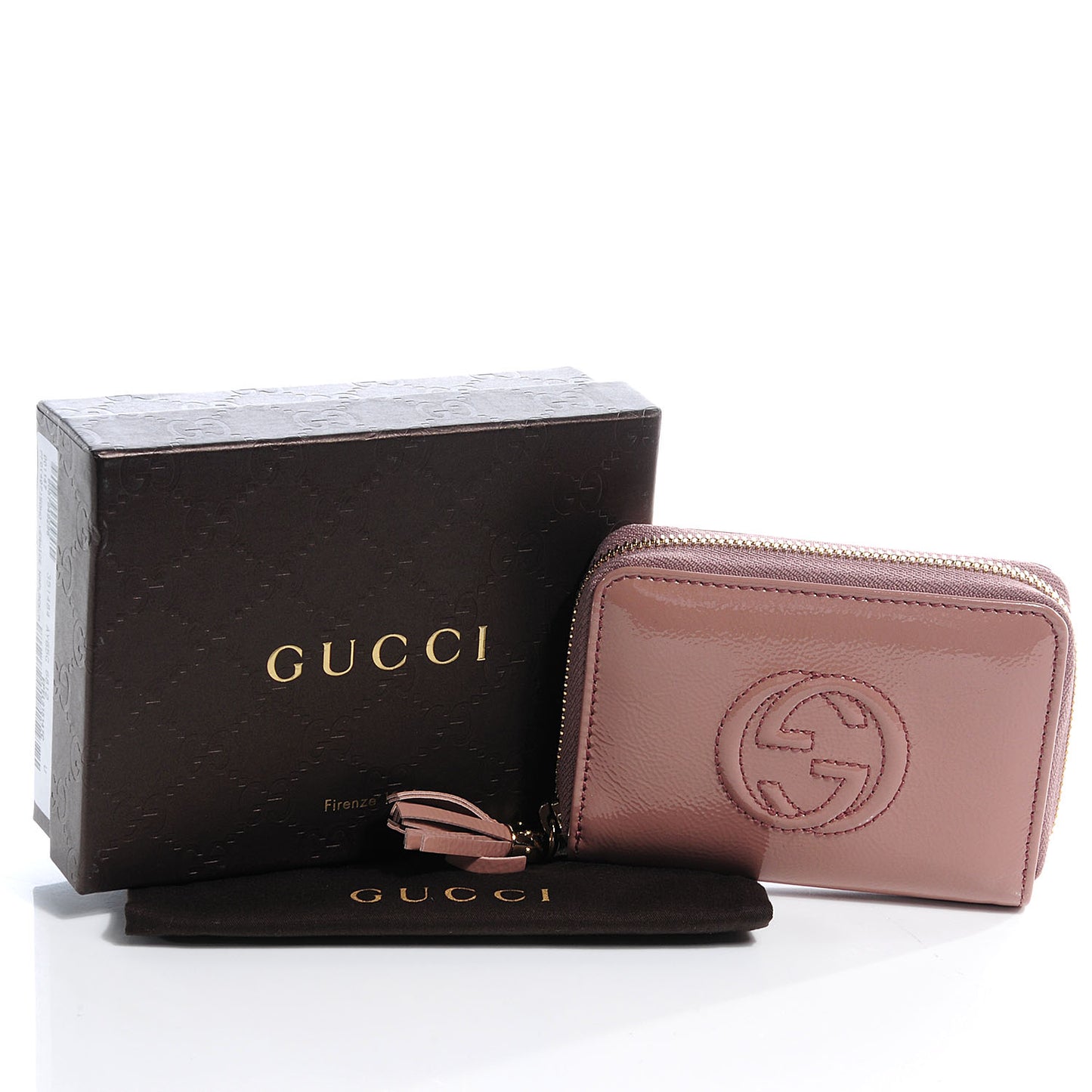 Patent Soho Compact Disco Zip Around Wallet Dark Cipria