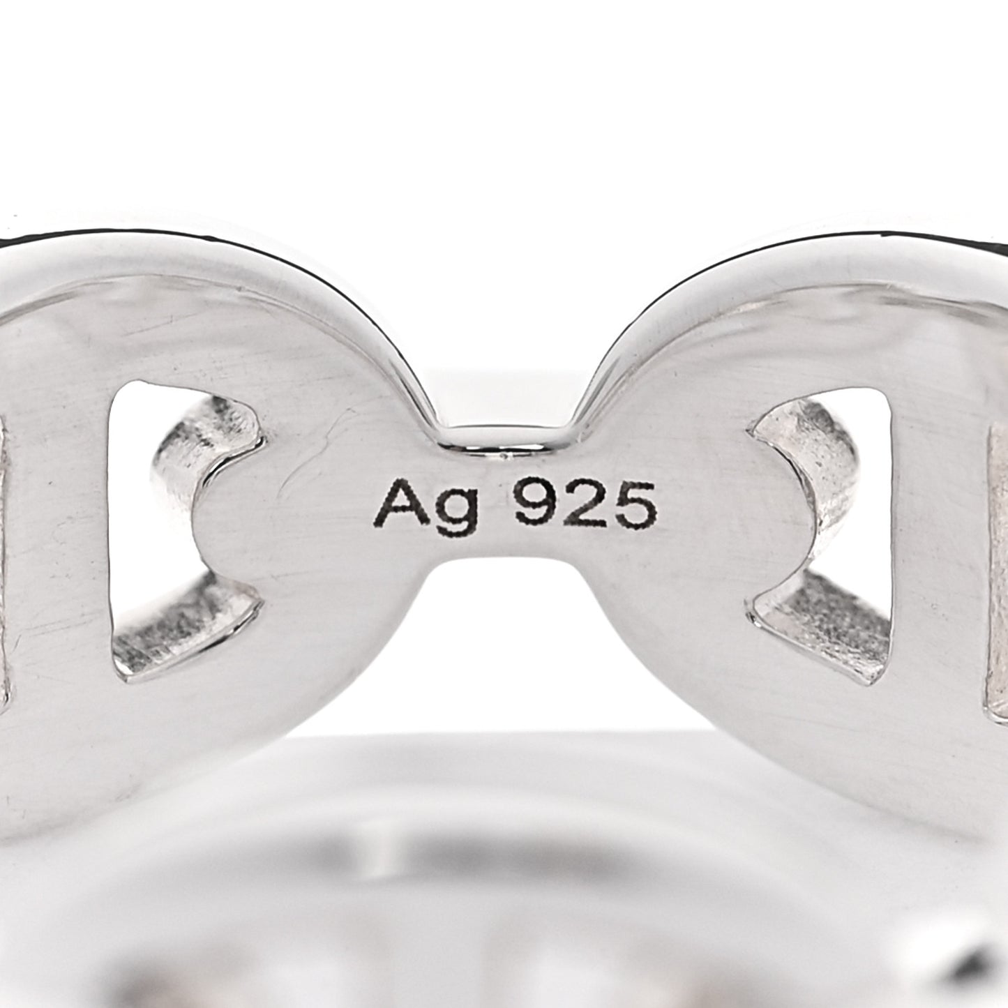 Sterling Silver PM Chaine d'Ancre Enchainee Band Ring 52 6