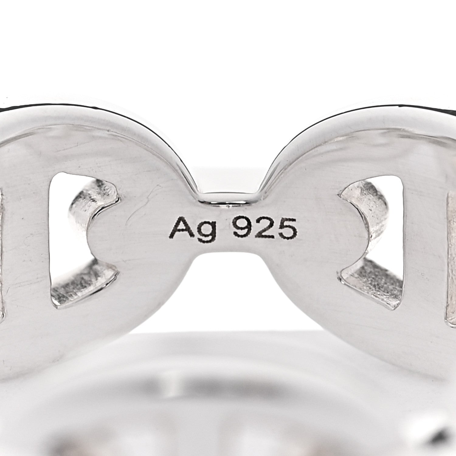 Hermes Sterling Silver PM Chaine d'Ancre Enchainee Band Ring 52 6 6 of 8