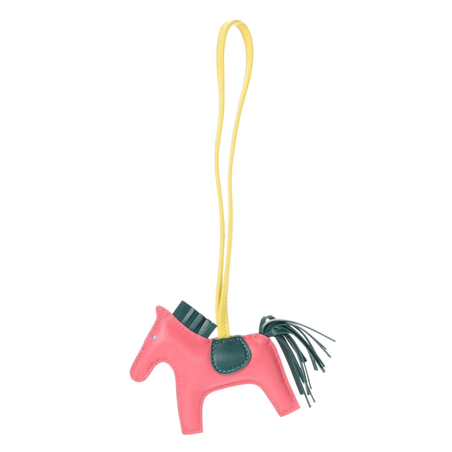Hermes Milo Lambskin Grigri Rodeo Horse Bag Charm PM Rose Azalee Malachite Lime 1 of 3