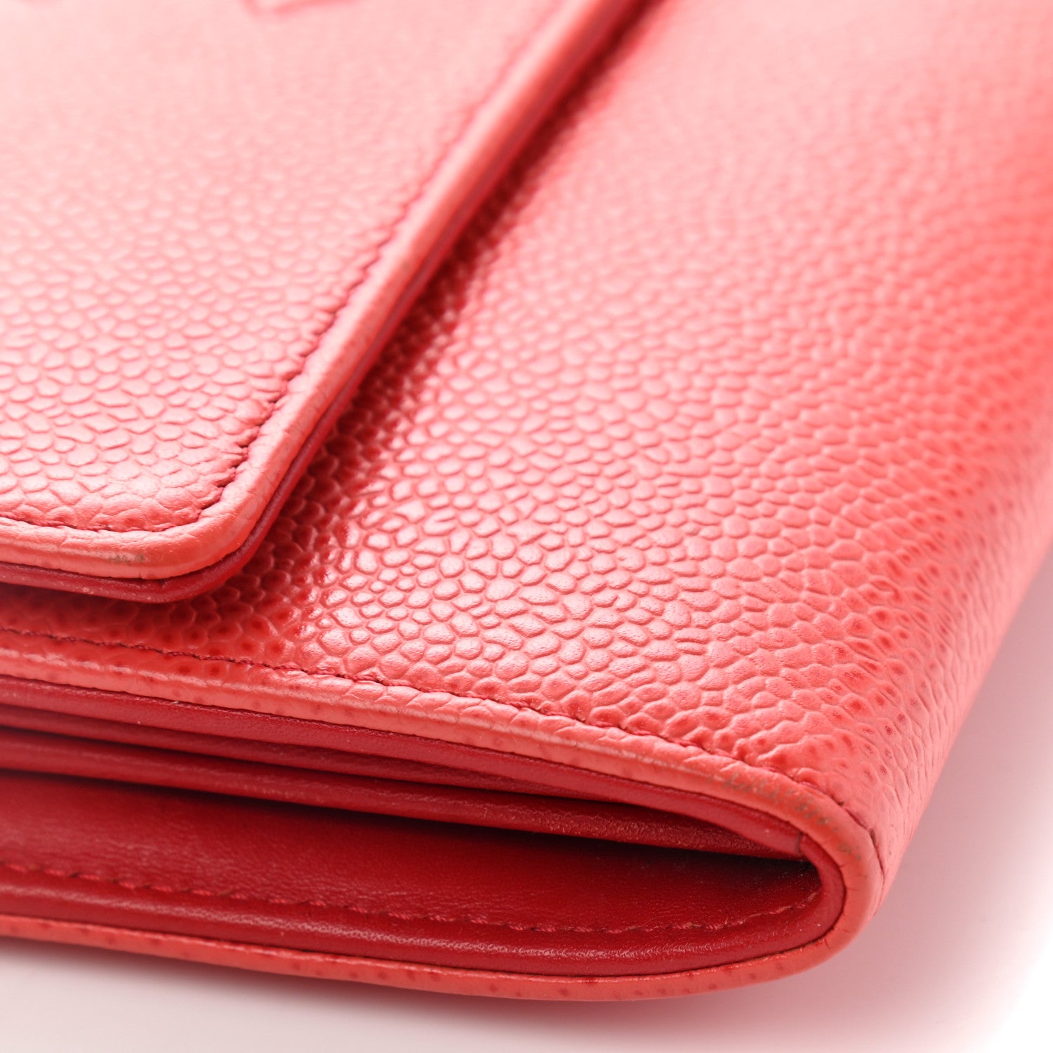 Chanel Caviar Timeless CC Large Flap Wallet Light Red 9 of 13