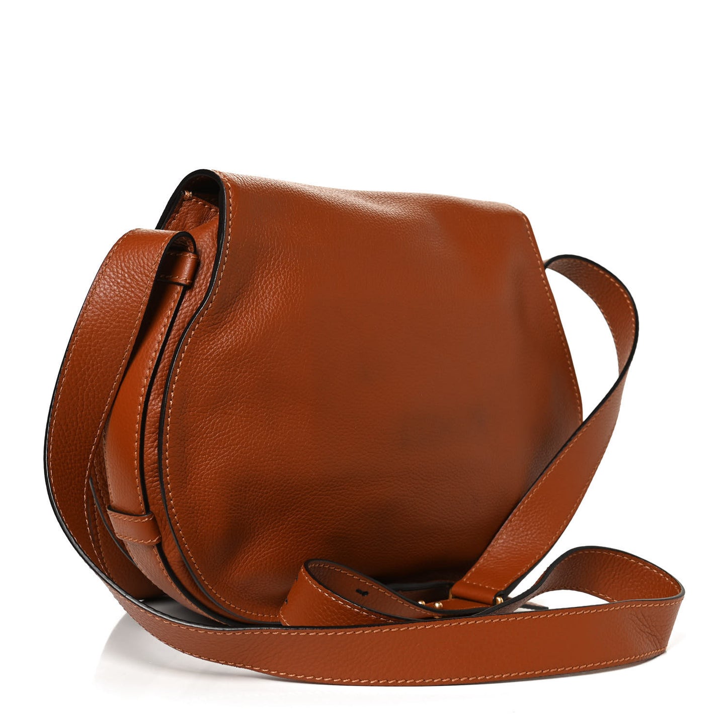 Calfskin Medium Marcie Round Crossbody Bag Tan