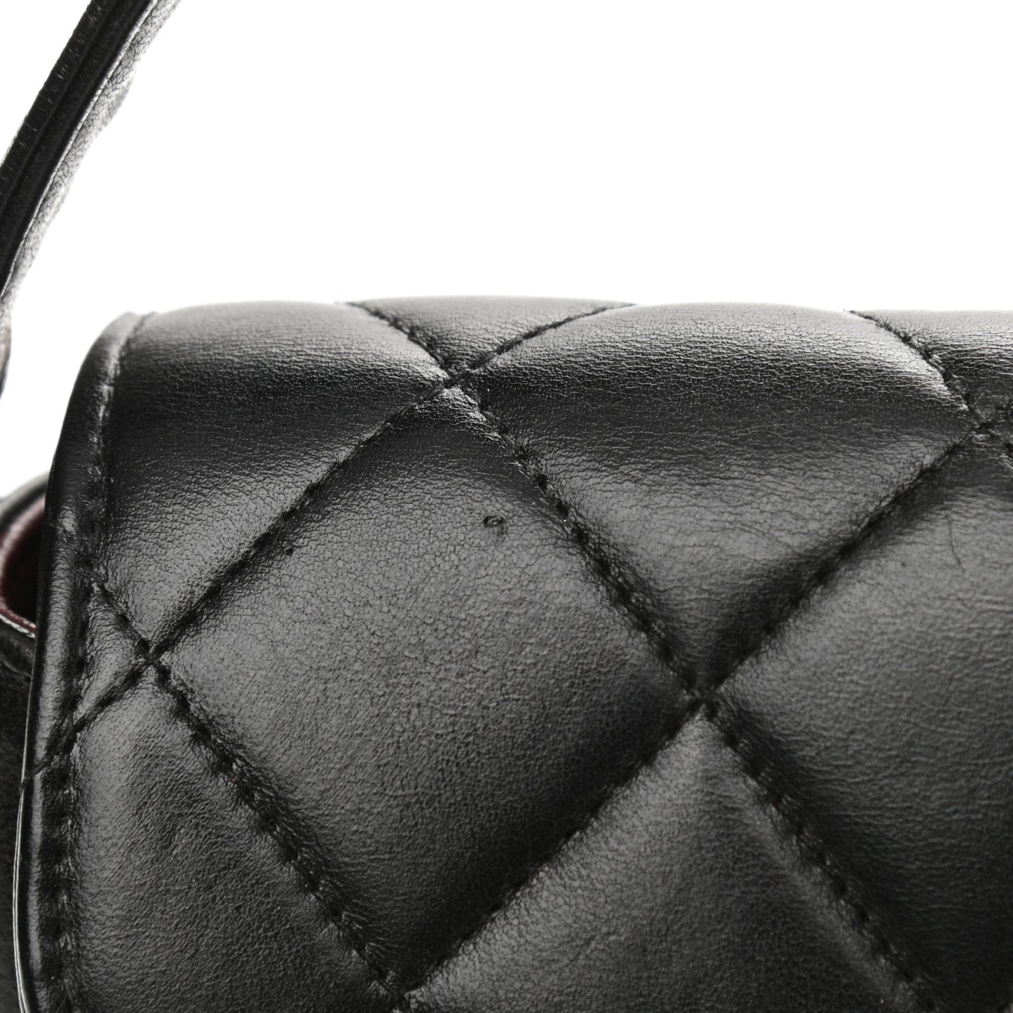 Lambskin Quilted CC Flap Shoulder Bag Black