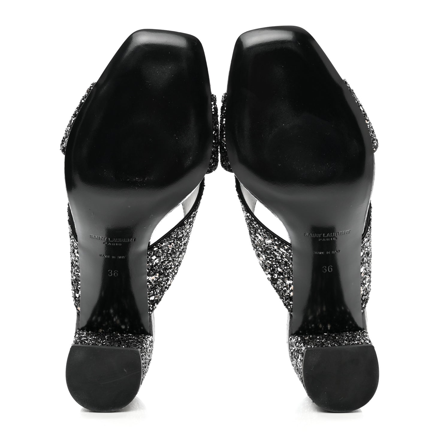 Glitter LouLou 70 Mule Sandals 36 Black