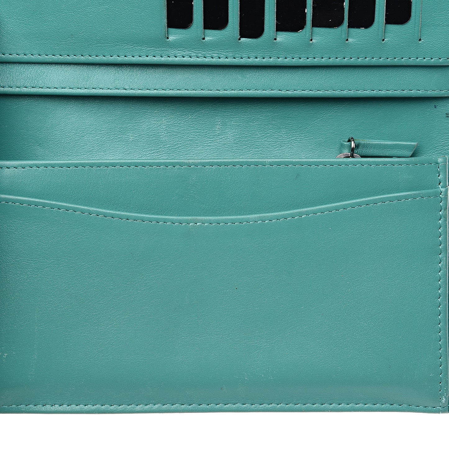 Patent Quilted Yen Wallet Turquoise