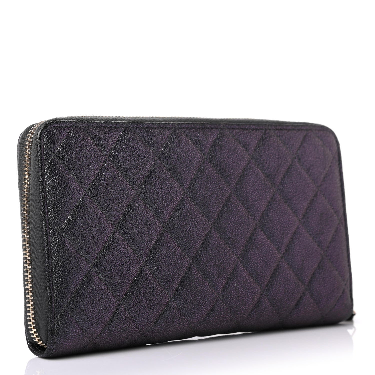 Chanel Iridescent Caviar Quilted Large Zip Around Organizer Wallet Black 2 of 4