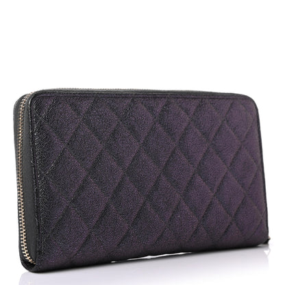 Chanel Iridescent Caviar Quilted Large Zip Around Organizer Wallet Black 2 of 4