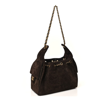 Chanel Suede Quilted Small Chanel 25 Handbag Dark Brown 3 of 11