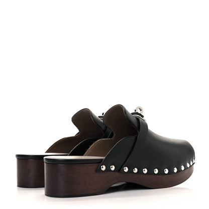 Hermes Calfskin Carlotta Mules 35 Black 4 of 10