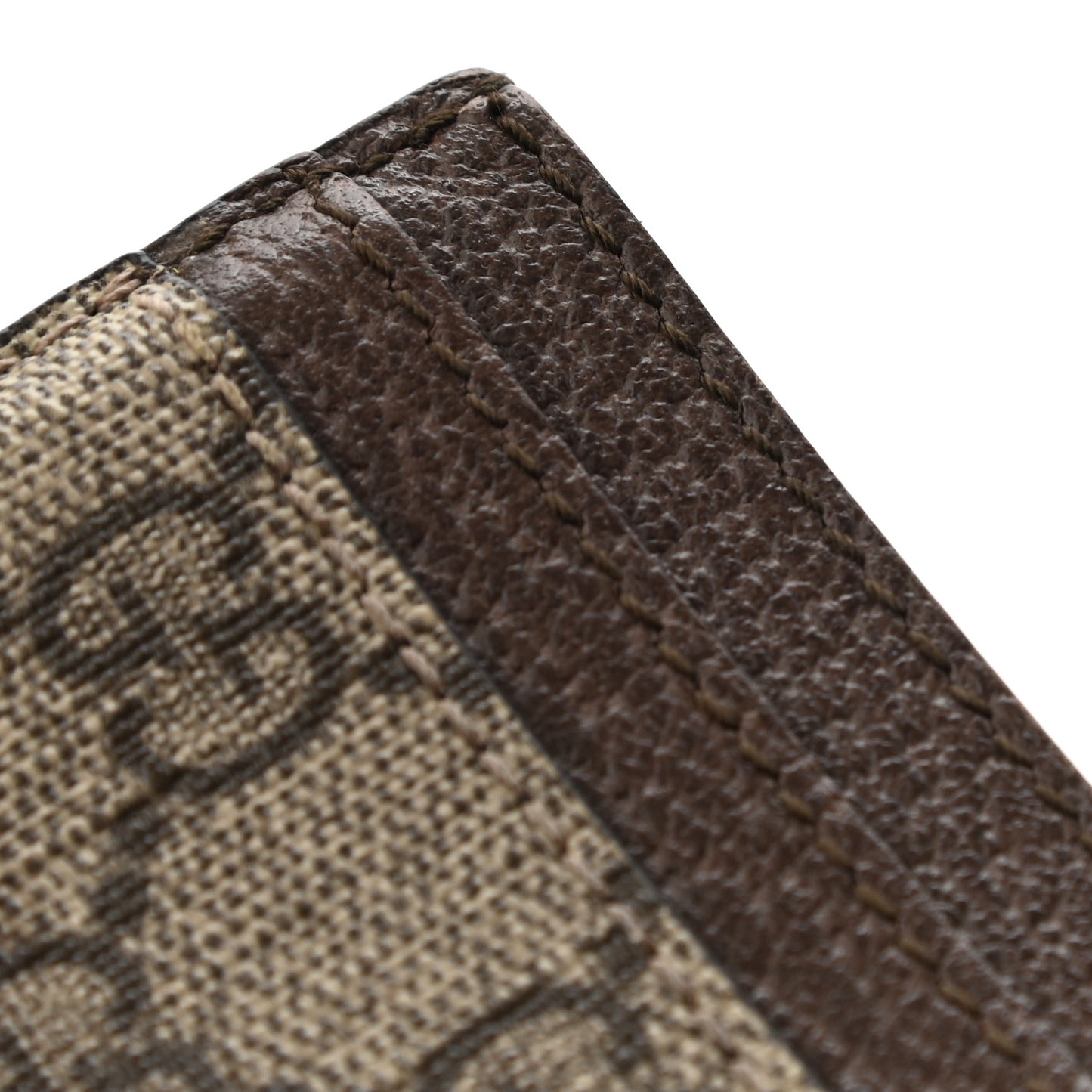 GG Supreme Monogram Ophidia Card Holder Brown