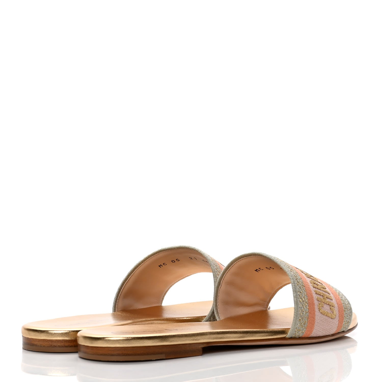 Christian Dior Cotton Embroidered Dway Mules Slide Sandals 40 Platinum 4 of 10