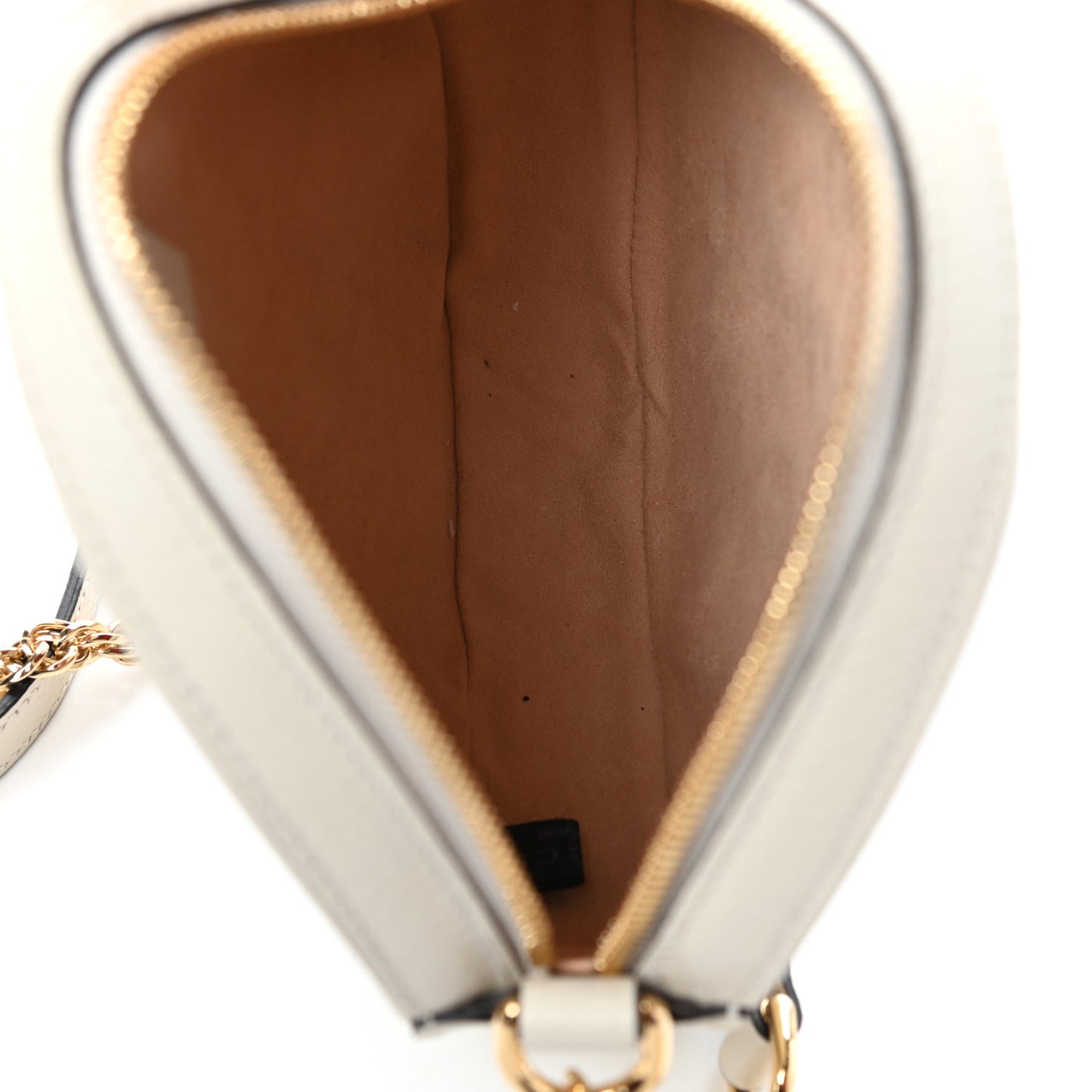 Textured Calfskin Web Mini Ophidia Round Shoulder Bag Mystic White