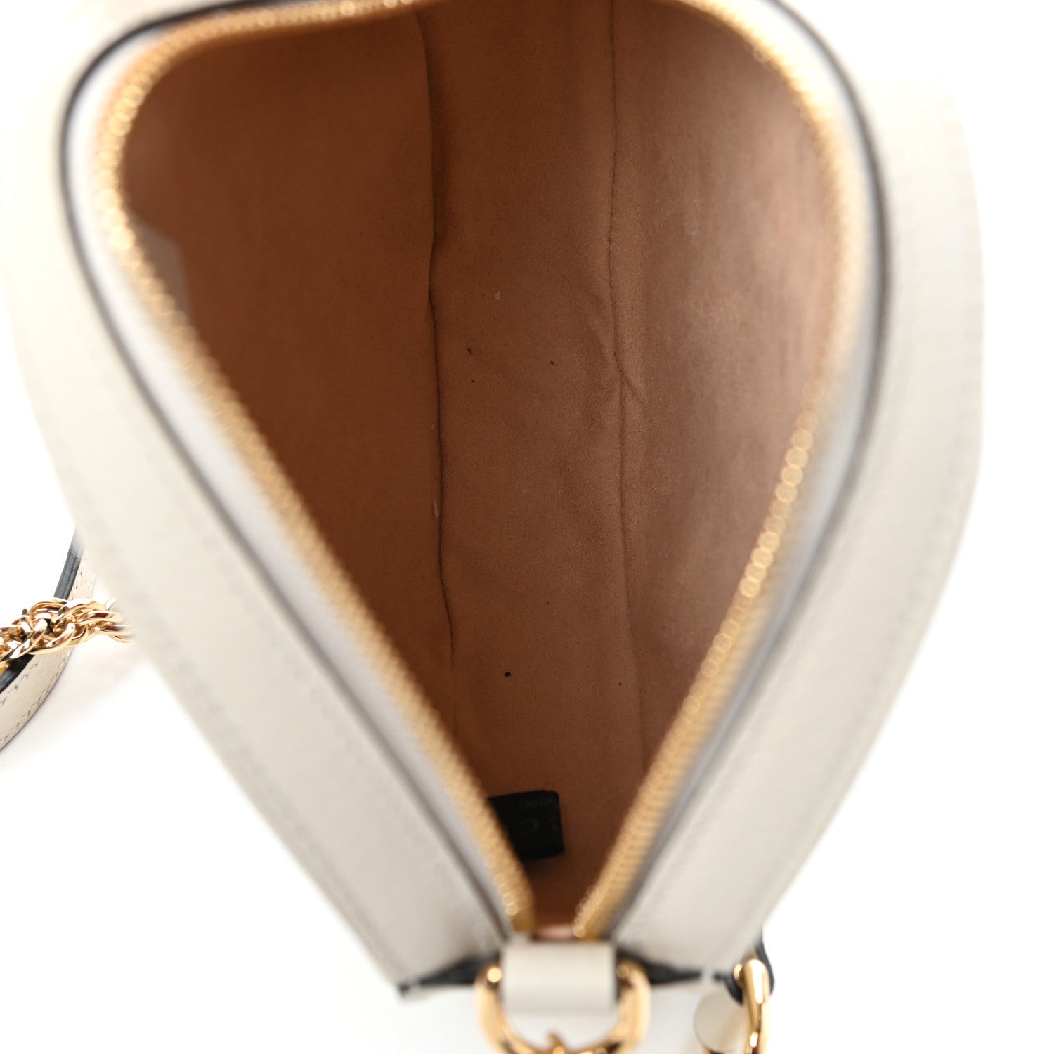 Gucci Textured Calfskin Web Mini Ophidia Round Shoulder Bag Mystic White 5 of 9