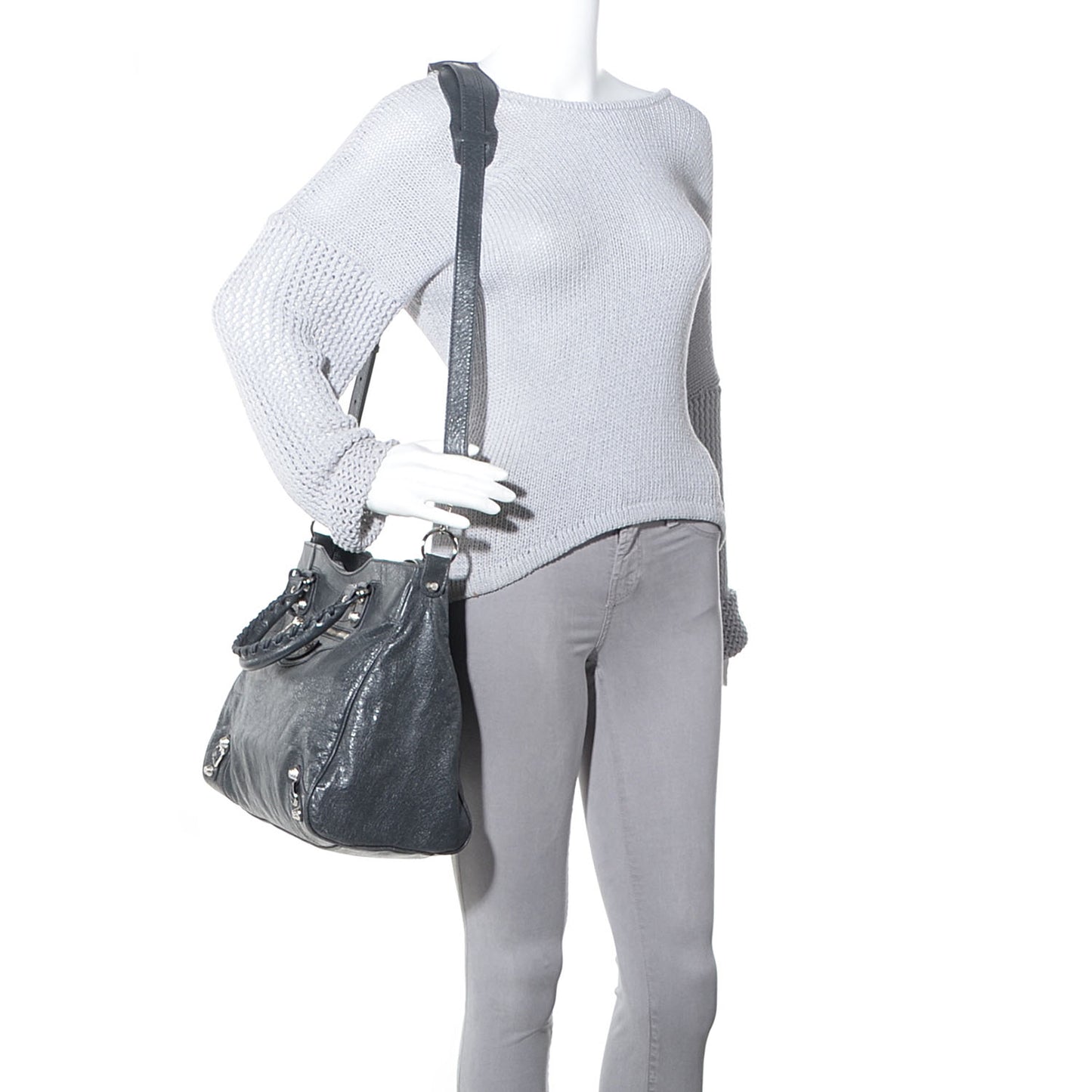 Agneau Giant 12 Silver Hardware Velo Gris Fossile Anthracite