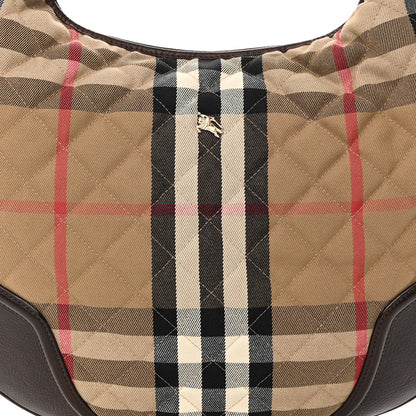 Burberry House Check Quilted Hoxton Hobo Brown 9 of 15