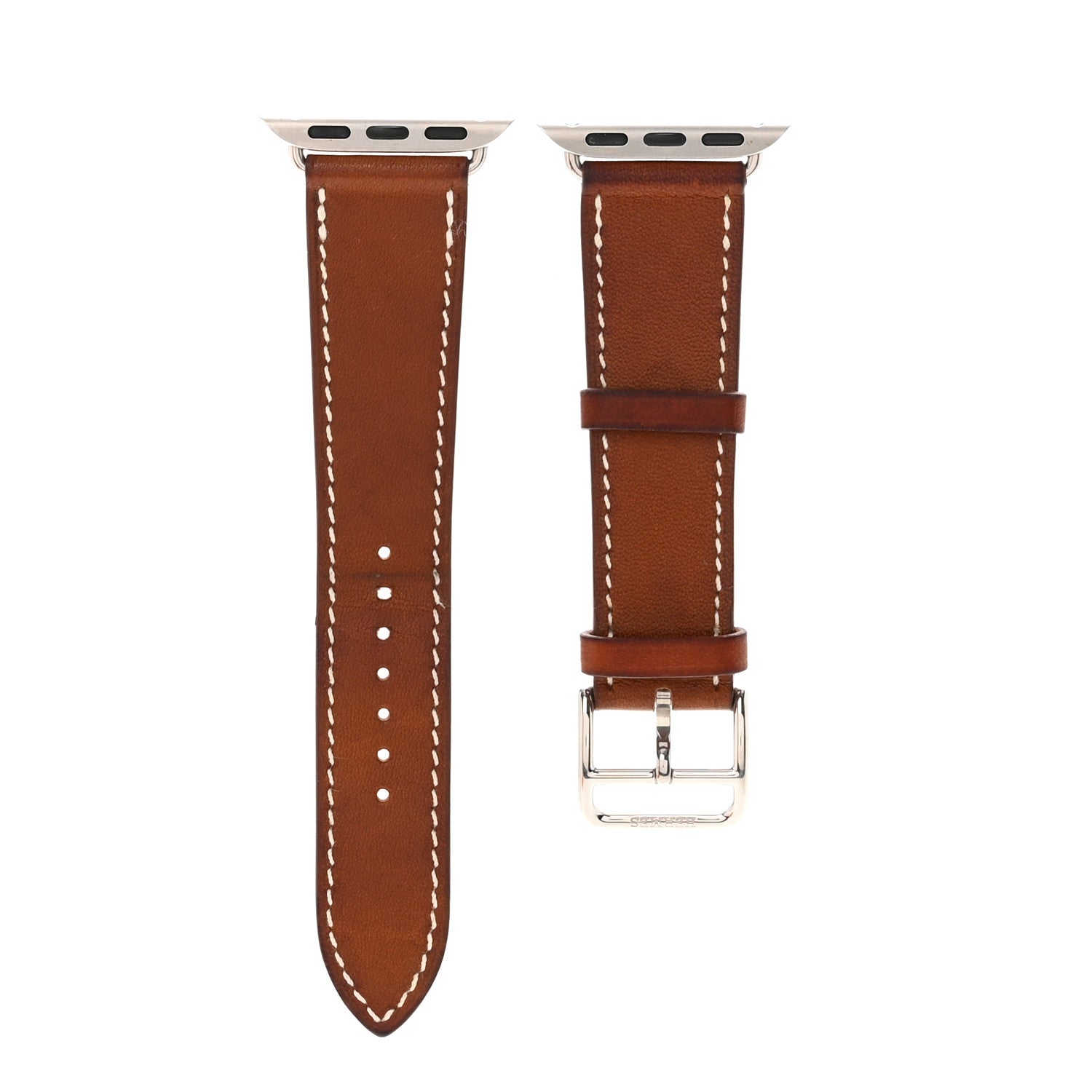 Hermes Barenia 42mm Apple Watch Single Tour Band Fauve 1 of 4