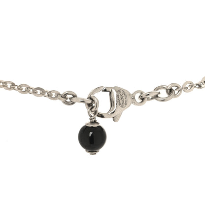 Chanel Pearl Crystal CC Pendant Necklace Silver 4 of 4