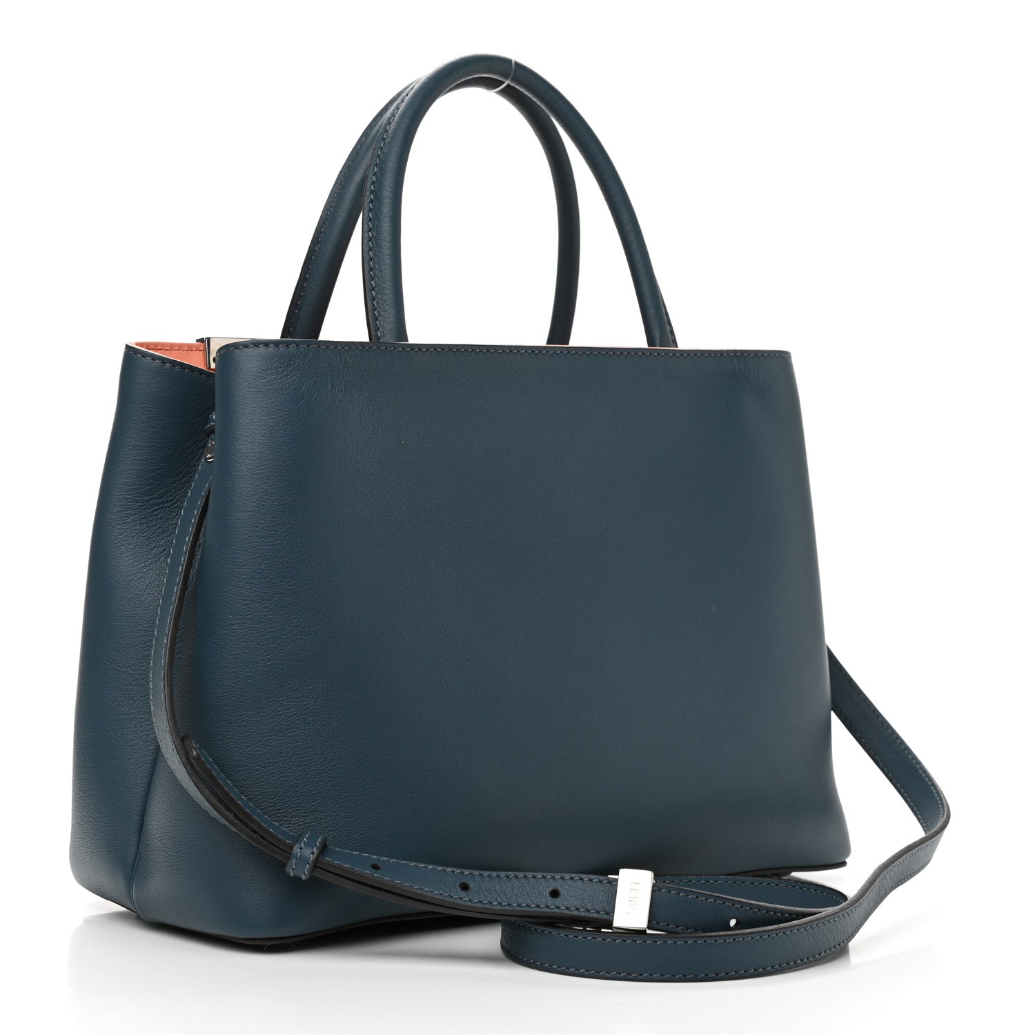 Fendi Vitello Dolce Century Petite 2Jours Tote Pavone Albicocca 3 of 11