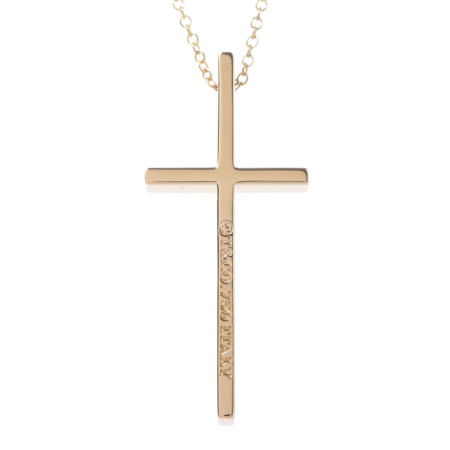 18K Yellow Gold Metro Cross Pendant Necklace