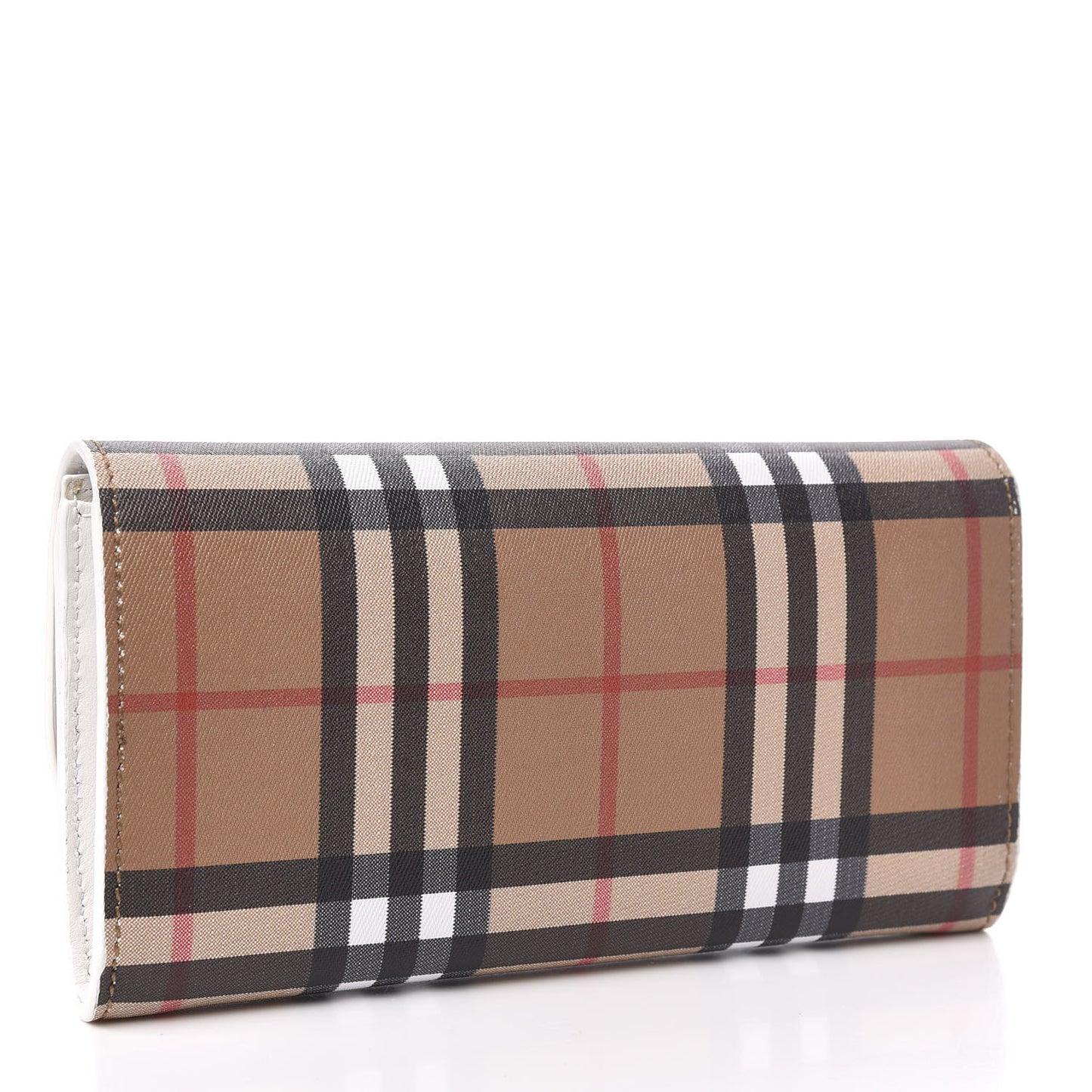 Vintage Check Continental Wallet White