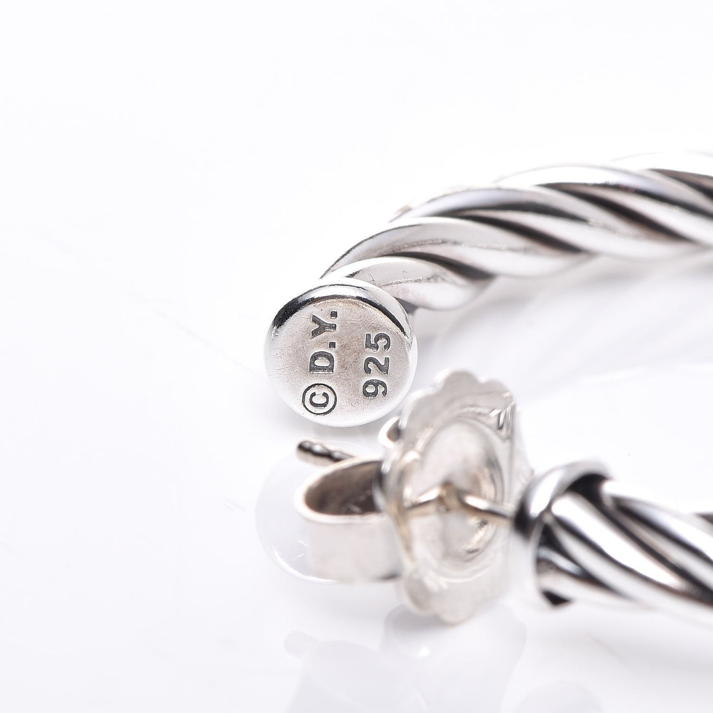 Sterling Silver Diamond Cable Classics Hoop Earrings