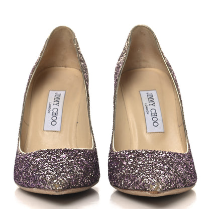 Jimmy Choo Coarse Glitter Degrade Abel Pumps 38.5 Boho Pink Gold 3 of 9