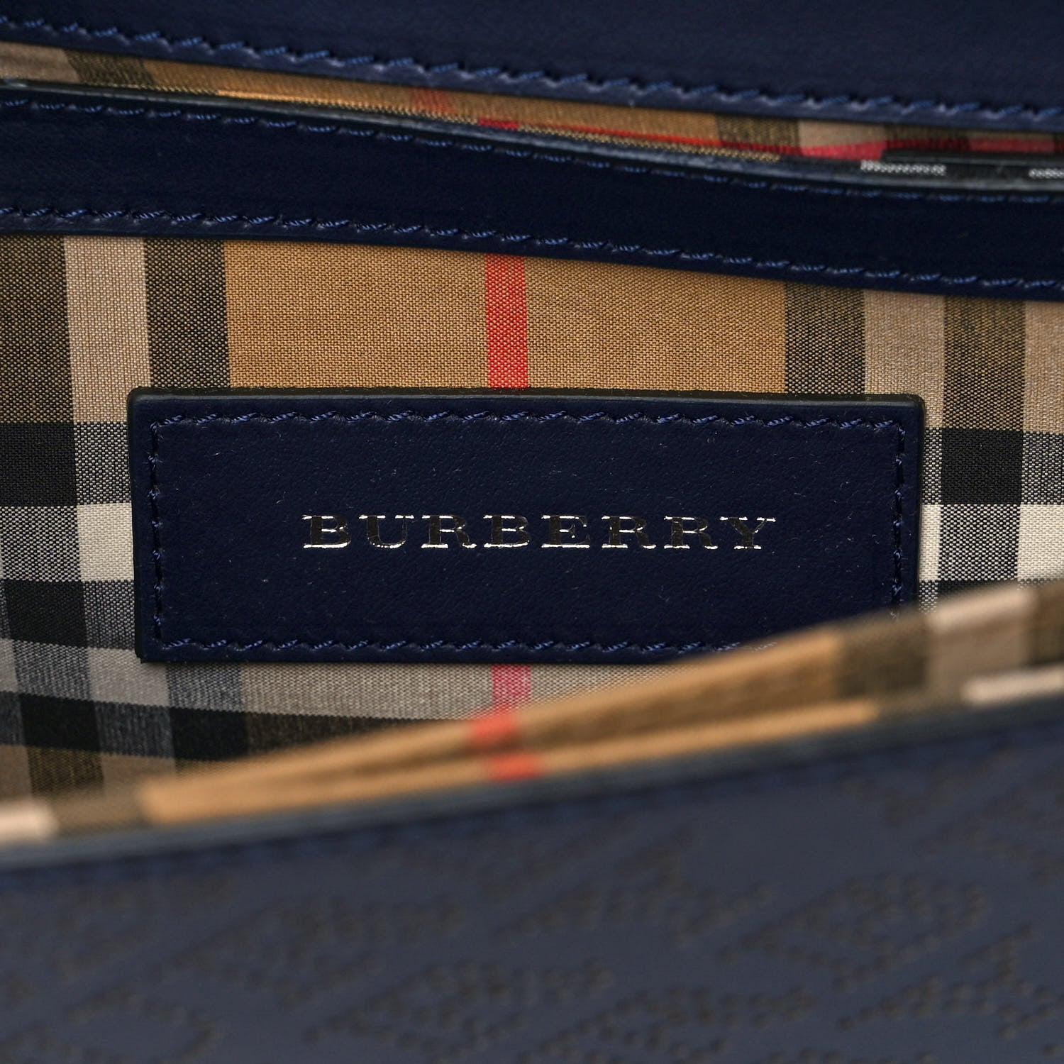 Burberry Calfskin Perforated Small Macken Crossbody Bag Regency Blue 5 of 9