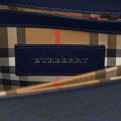 Burberry Calfskin Perforated Small Macken Crossbody Bag Regency Blue 5 of 9