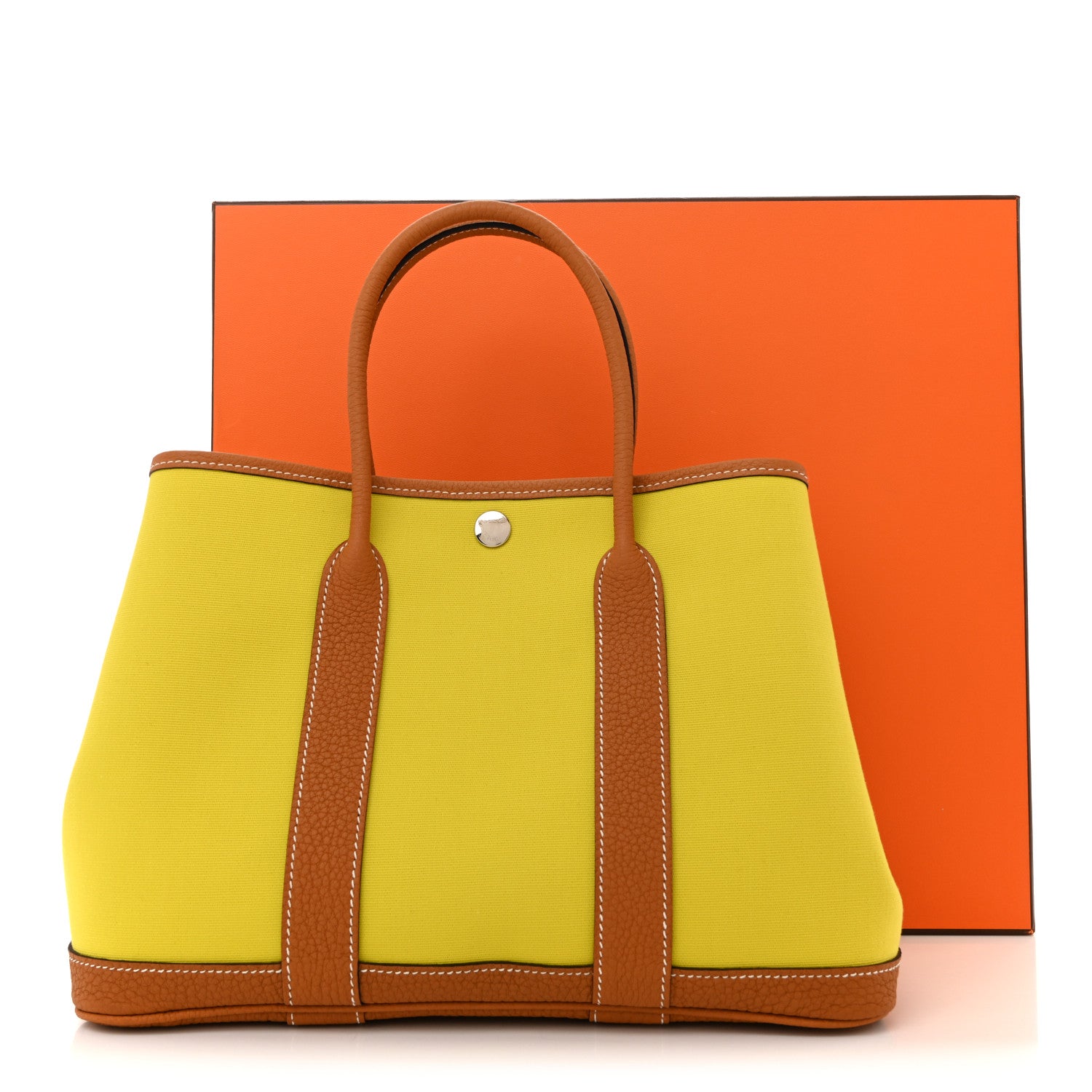 Hermes Toile Officier Negonda Garden Party 30 TPM Lime Toffee