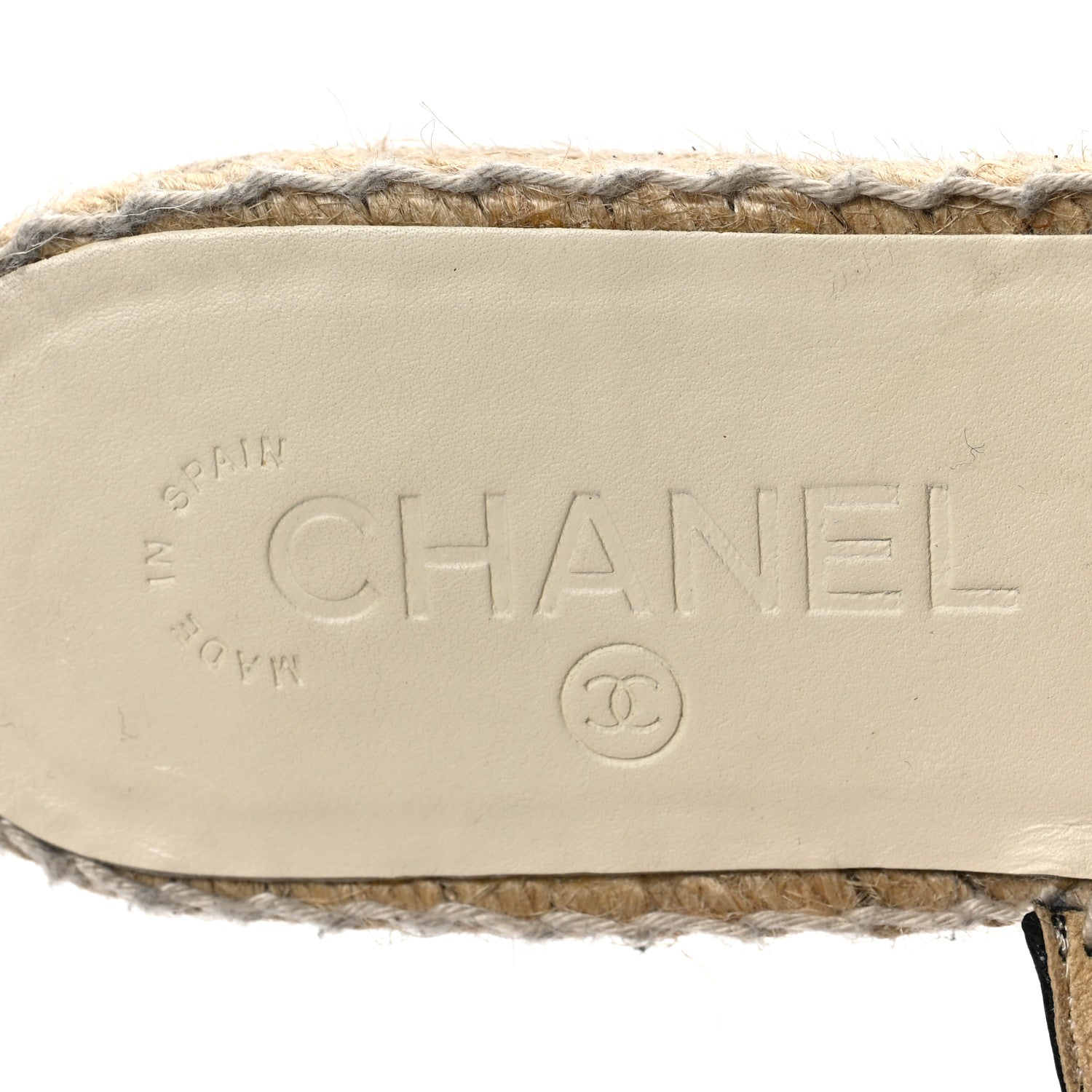 Chanel Goatskin Patent CC Espadrille Mules 37 Black 8 of 8