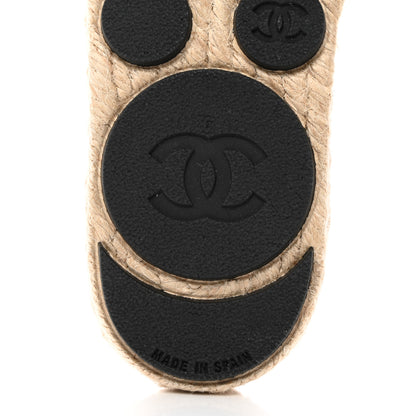 Chanel Wool Laminated Lambskin CC Slide Sandals 39 Black Gold 8 of 9