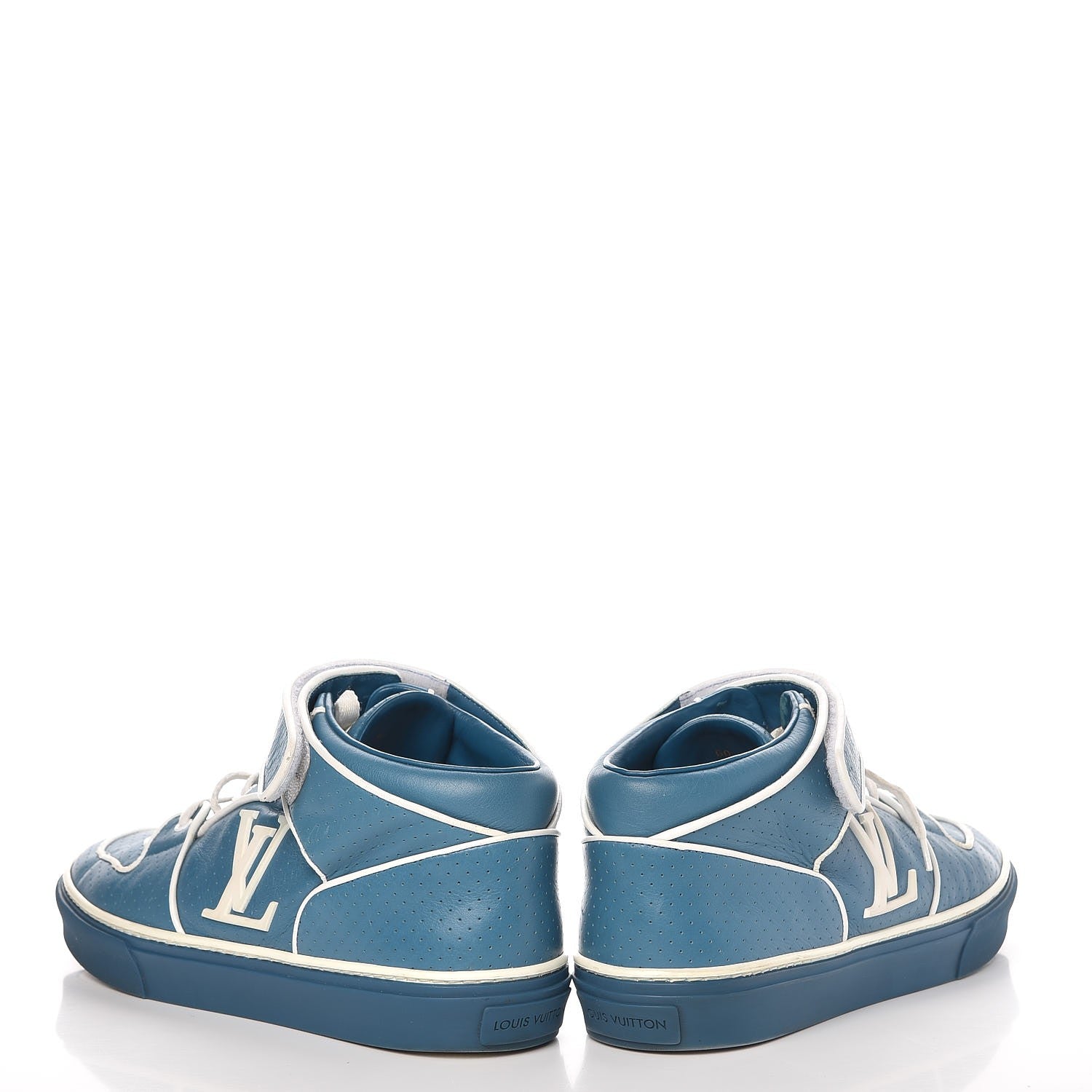 Louis Vuitton Calfskin Perforated Acapulco Sneakers 8 Blue 6 of 19