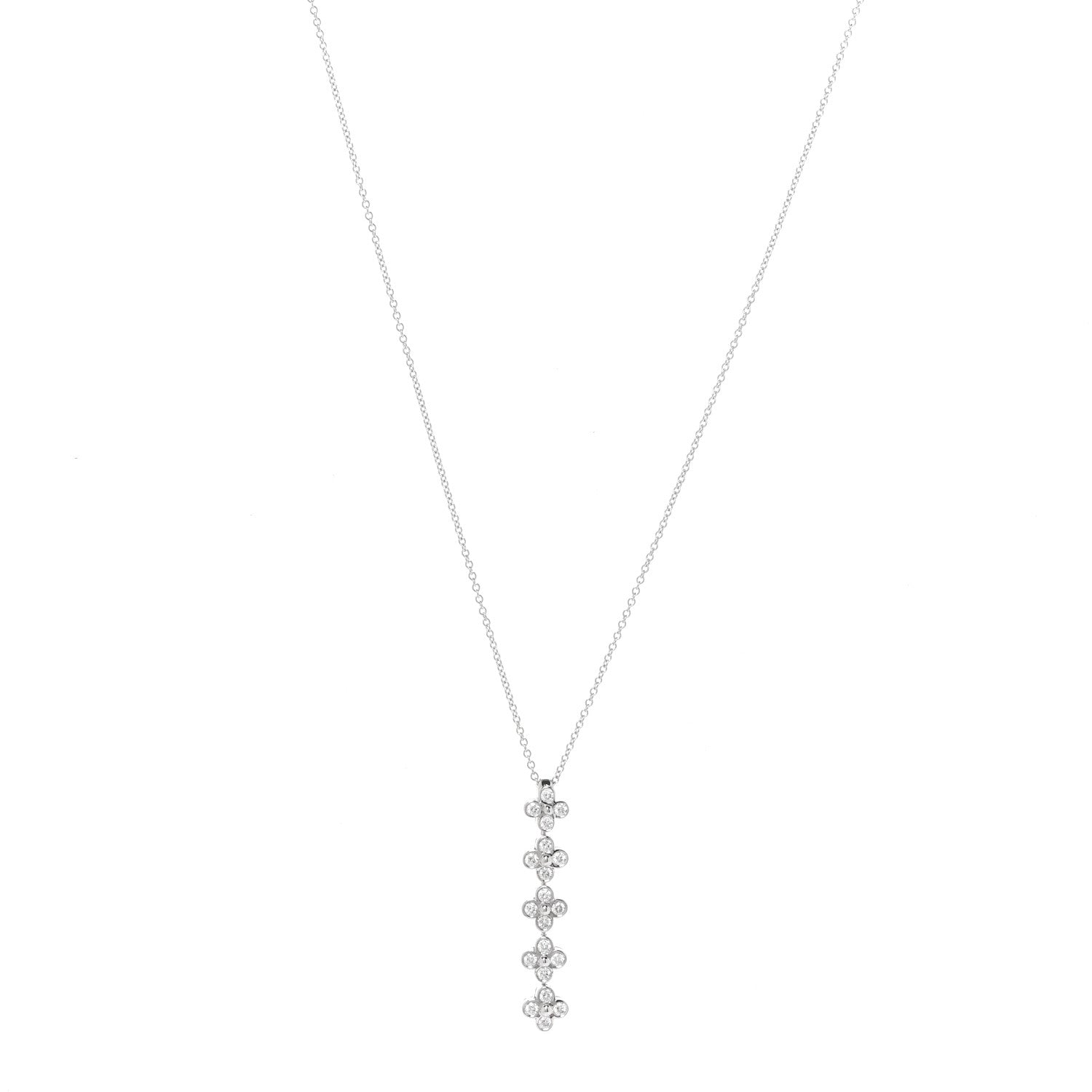 Tiffany Platinum Diamond Lace Drop Pendant Necklace 1 of 6