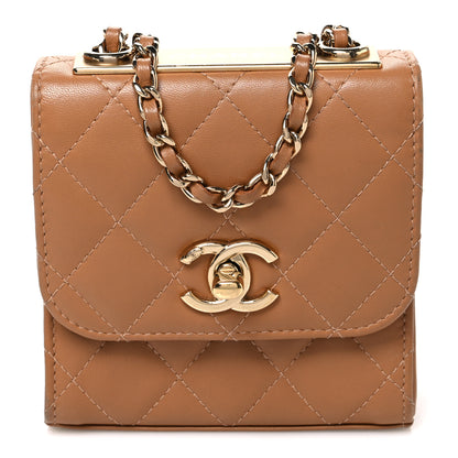 Chanel Lambskin Quilted Mini Trendy CC Clutch With Chain Brown 1 of 11