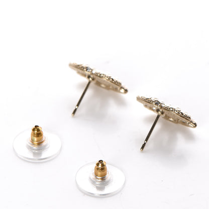Chanel Pearl Crystal CC Earrings Gold 3 of 5