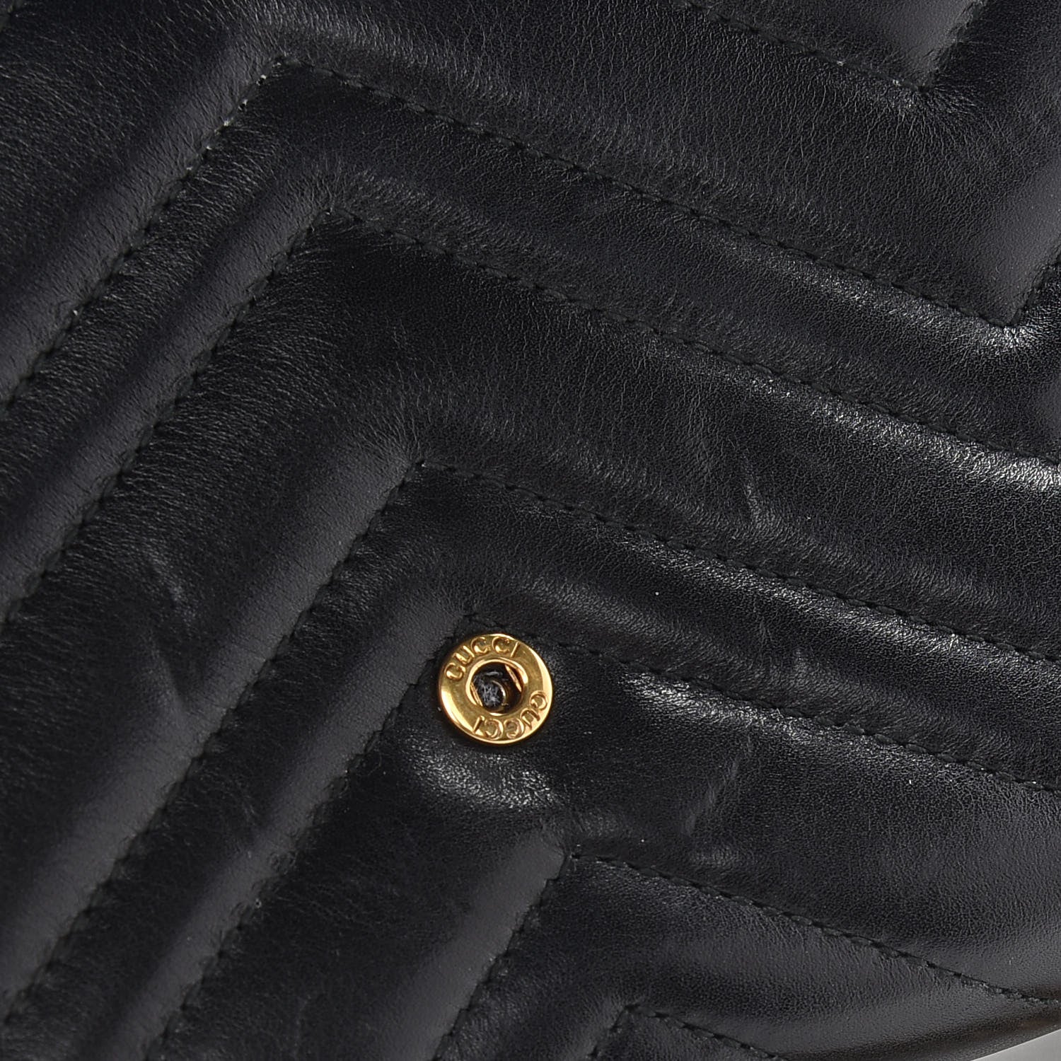 Gucci Calfskin Matelasse GG Marmont Chain Wallet Black 11 of 11