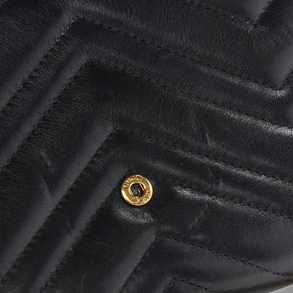 Gucci Calfskin Matelasse GG Marmont Chain Wallet Black 11 of 11