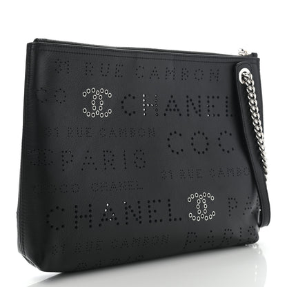 Chanel Calfskin Eyelets Clutch Black 3 of 8