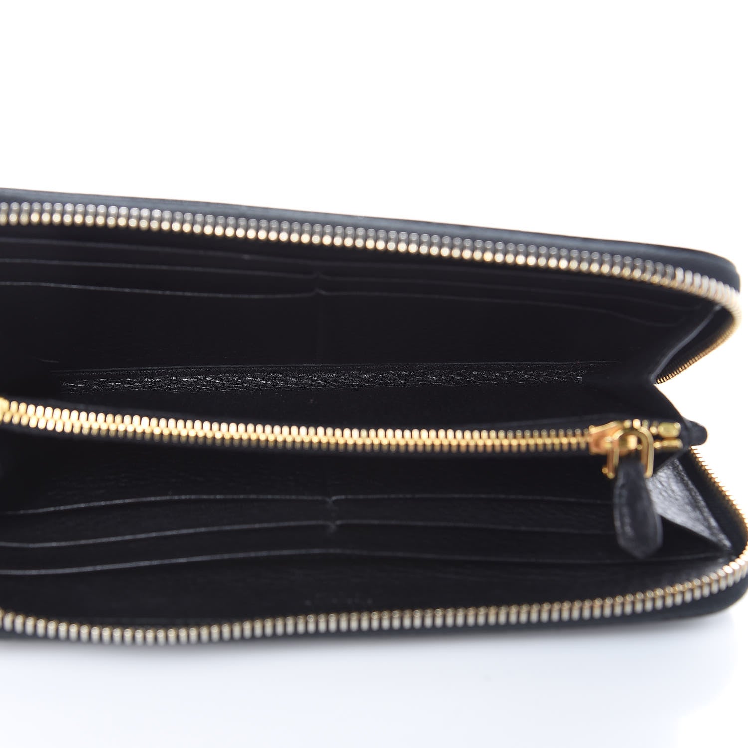 Prada Vitello Daino Zip Around Wallet Black 5 of 10