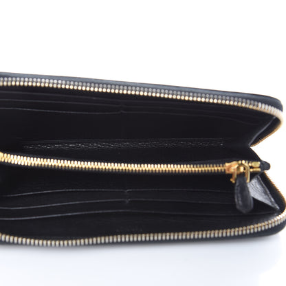 Prada Vitello Daino Zip Around Wallet Black 5 of 10