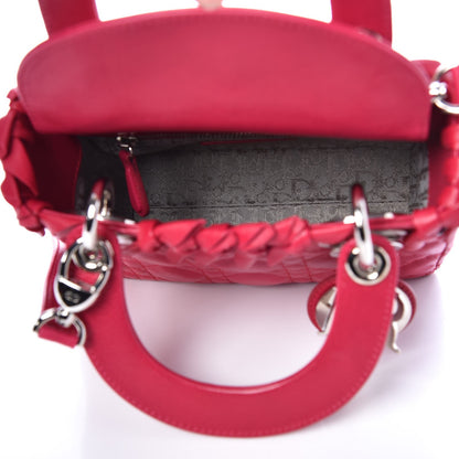 Christian Dior Lambskin Cannage Bow Mini Lady Dior Fuchsia 5 of 6